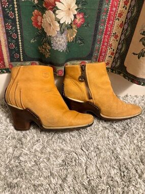 Timberland Baychester Leather Suede Ankle Boots Wedges Heel Work Booties As-Is